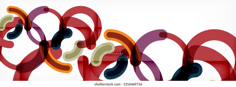 Linear design circle background, vector modern techno wallpaper