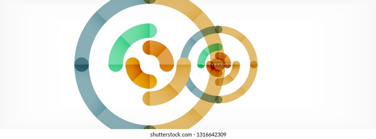 Linear design circle background, vector modern techno wallpaper