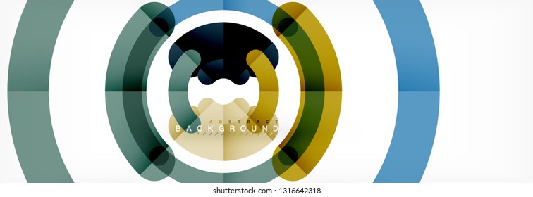 Linear design circle background, vector modern techno wallpaper