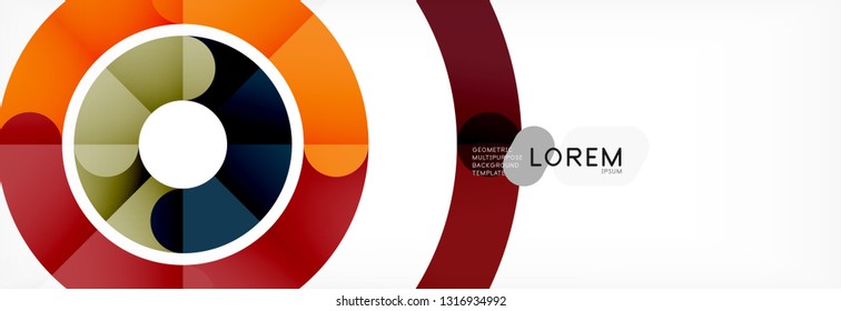 Linear design circle background, vector modern techno wallpaper