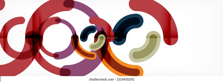Linear design circle background, vector modern techno wallpaper