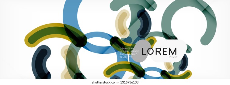 Linear design circle background, vector modern techno wallpaper