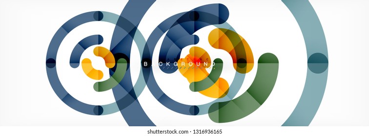 Linear design circle background, vector modern techno wallpaper