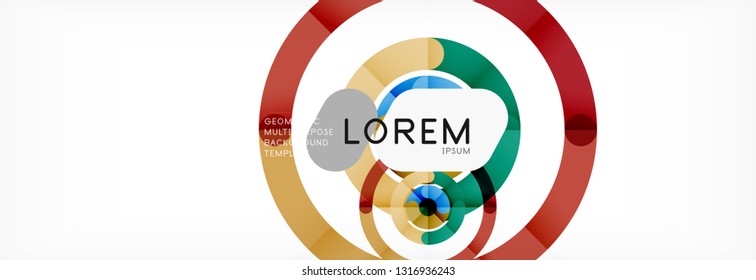 Linear design circle background, vector modern techno wallpaper