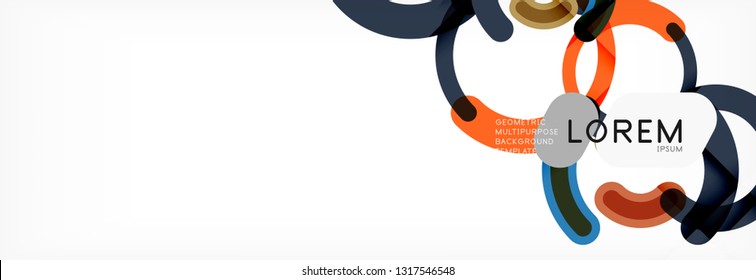 Linear design circle background, vector modern techno wallpaper