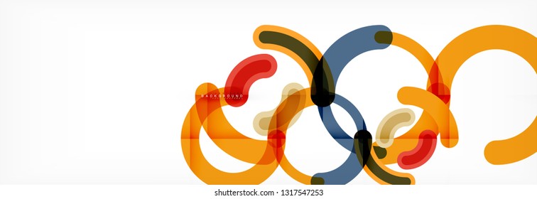 Linear design circle background, vector modern techno wallpaper