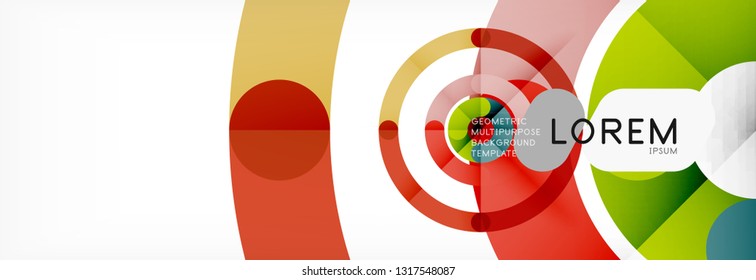 Linear design circle background, vector modern techno wallpaper