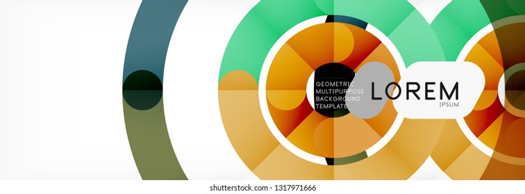Linear design circle background, vector modern techno wallpaper