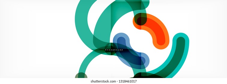 Linear design circle background, vector modern techno wallpaper