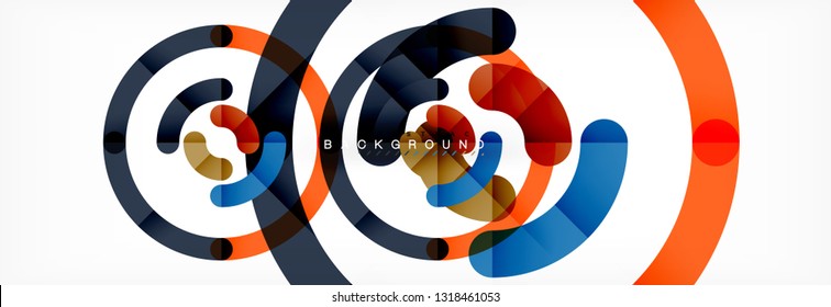 Linear design circle background, vector modern techno wallpaper