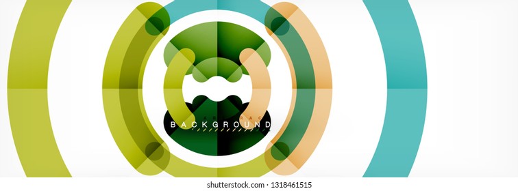 Linear design circle background, vector modern techno wallpaper