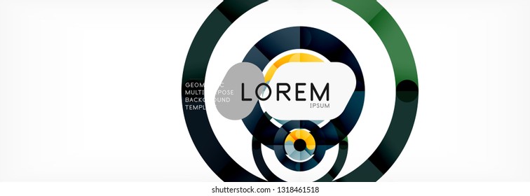Linear design circle background, vector modern techno wallpaper