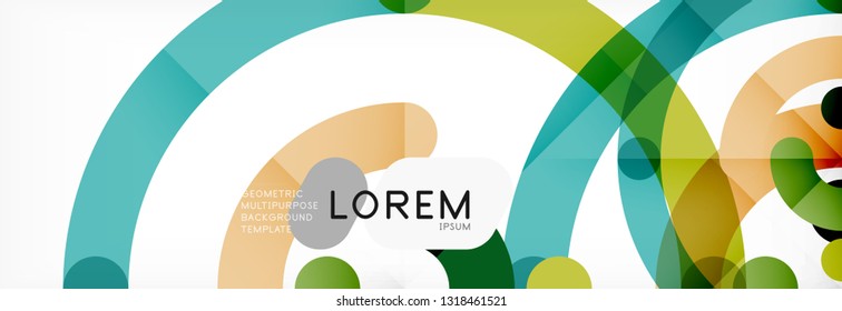 Linear design circle background, vector modern techno wallpaper