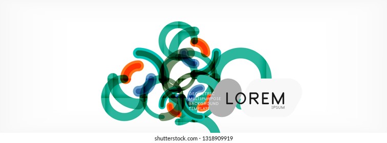 Linear design circle background, vector modern techno wallpaper