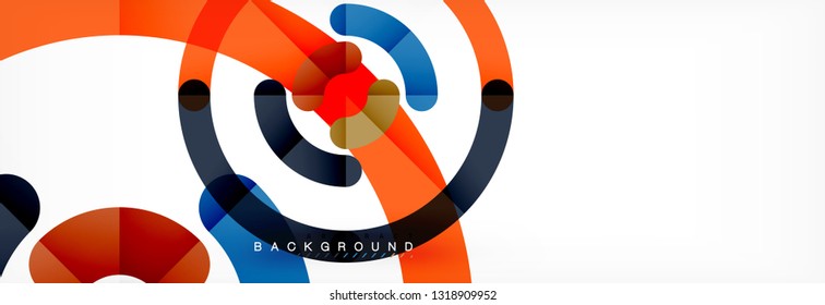 Linear design circle background, vector modern techno wallpaper