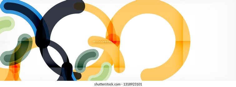 Linear design circle background, vector modern techno wallpaper