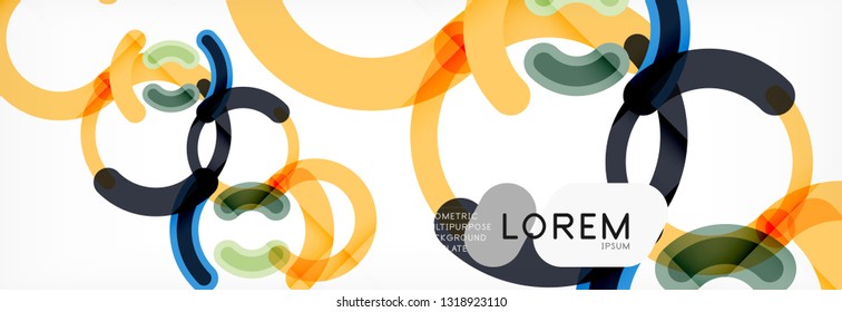 Linear design circle background, vector modern techno wallpaper