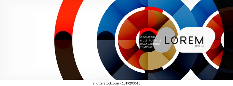 Linear design circle background, vector modern techno wallpaper