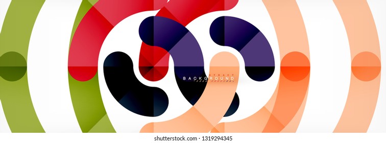 Linear design circle background, vector modern techno wallpaper
