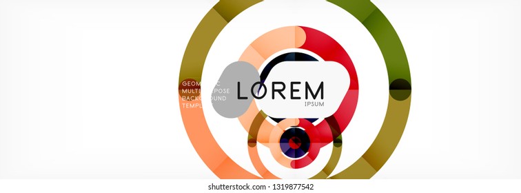 Linear design circle background, vector modern techno wallpaper