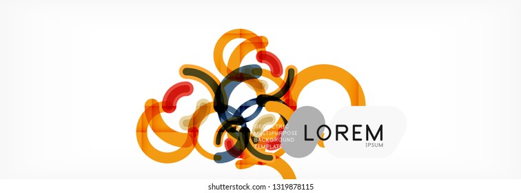 Linear design circle background, vector modern techno wallpaper
