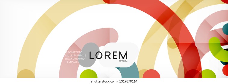 Linear design circle background, vector modern techno wallpaper