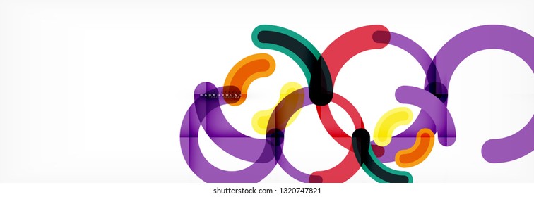 Linear design circle background, vector modern techno wallpaper