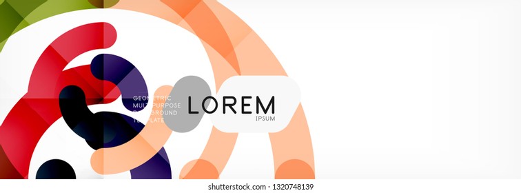 Linear design circle background, vector modern techno wallpaper