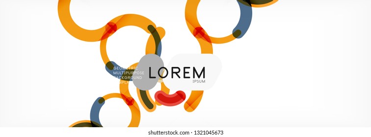 Linear design circle background, vector modern techno wallpaper