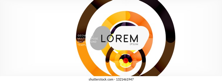 Linear design circle background, vector modern techno wallpaper