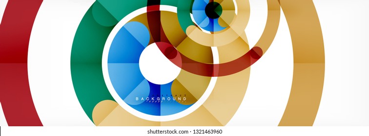 Linear design circle background, vector modern techno wallpaper