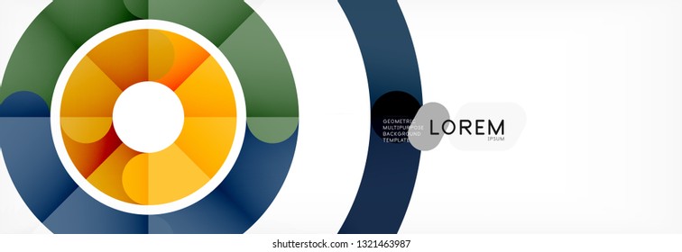 Linear design circle background, vector modern techno wallpaper
