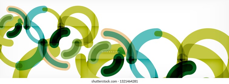 Linear design circle background, vector modern techno wallpaper