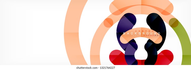 Linear design circle background, vector modern techno wallpaper