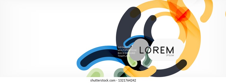 Linear design circle background, vector modern techno wallpaper