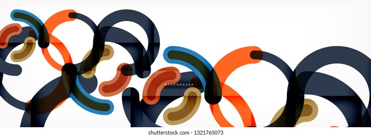 Linear design circle background, vector modern techno wallpaper
