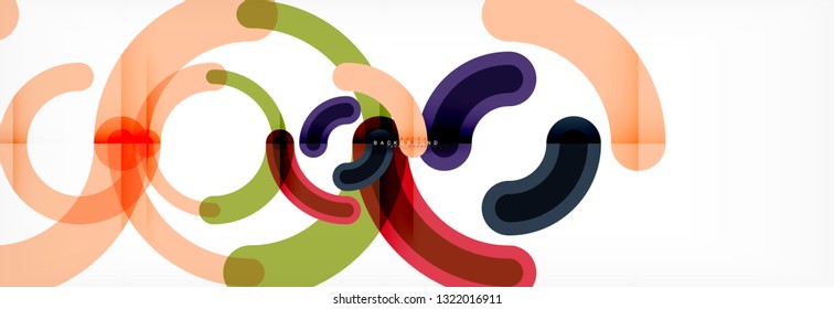 Linear design circle background, vector modern techno wallpaper