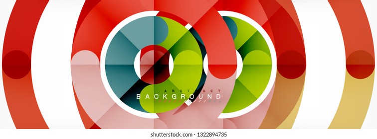 Linear design circle background, vector modern techno wallpaper