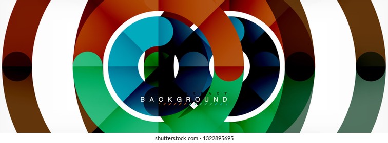 Linear design circle background, vector modern techno wallpaper