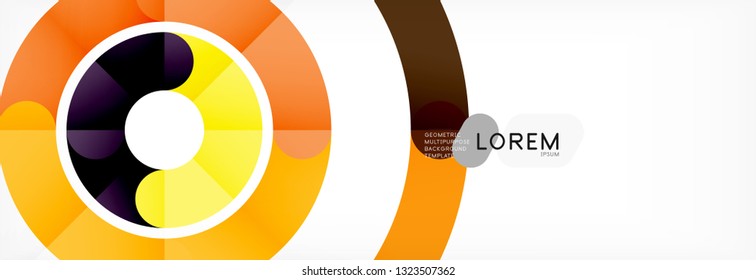 Linear design circle background, vector modern techno wallpaper