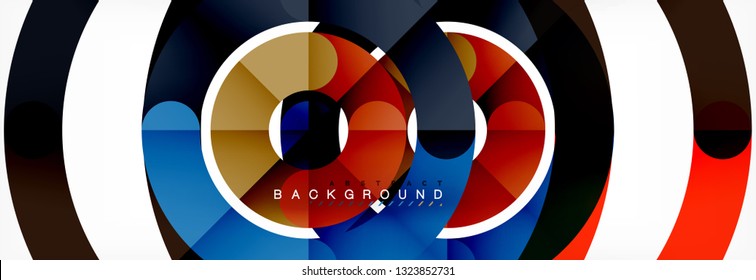 Linear design circle background, vector modern techno wallpaper