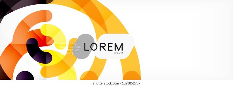 Linear design circle background, vector modern techno wallpaper