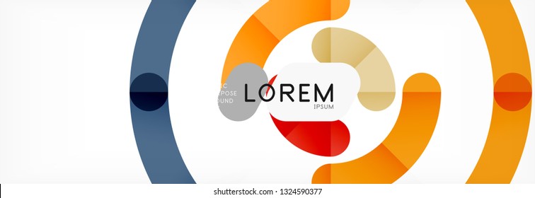 Linear design circle background, vector modern techno wallpaper