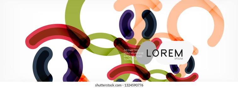 Linear design circle background, vector modern techno wallpaper