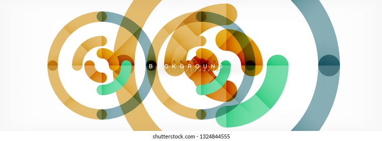 Linear design circle background, vector modern techno wallpaper