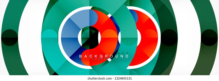 Linear design circle background, vector modern techno wallpaper