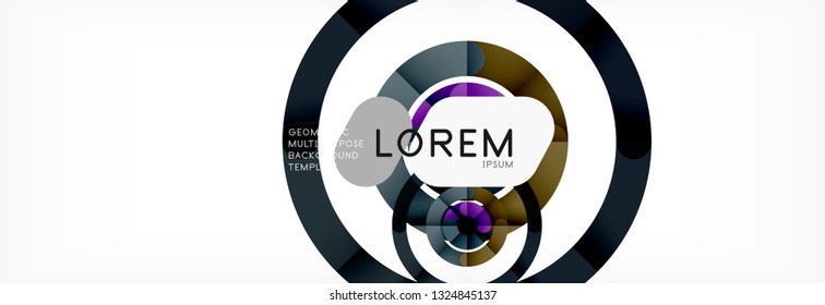 Linear design circle background, vector modern techno wallpaper