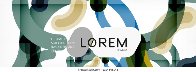 Linear design circle background, vector modern techno wallpaper
