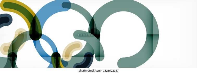 Linear design circle background, vector modern techno wallpaper