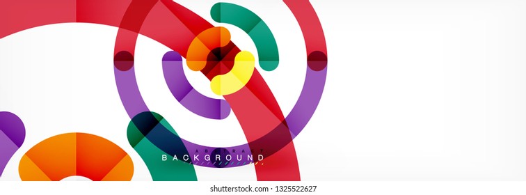 Linear design circle background, vector modern techno wallpaper